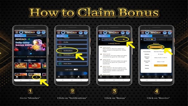 Paano makatanggap ng bonus: Member Center>Notification>Bonus>Click to claim